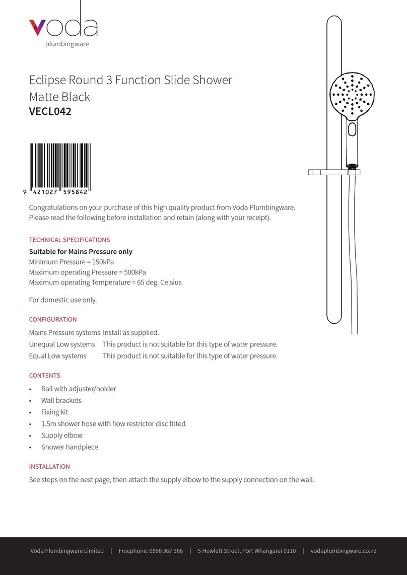 Voda Plumbingware Eclipse Round 3 VECL042 quick start guide