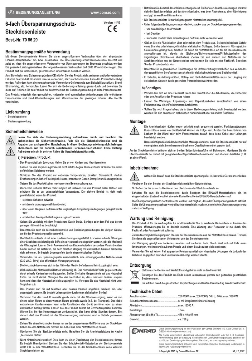 Conrad 70 86 29 operating instructions