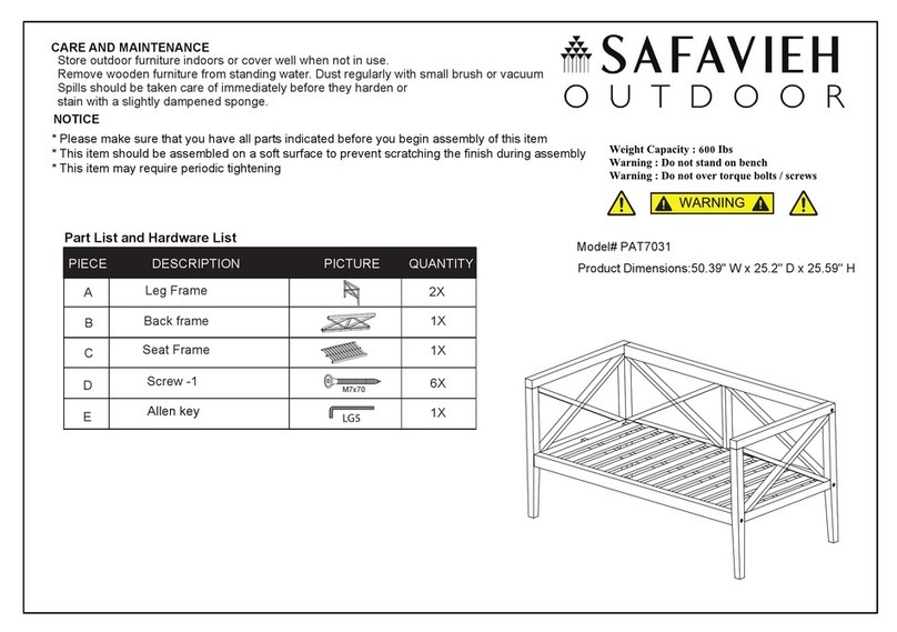 Safavieh Outdoor Nunzio PAT7031 quick start guide Safavieh Outdoor Nunzio PAT7031 quick start guide
