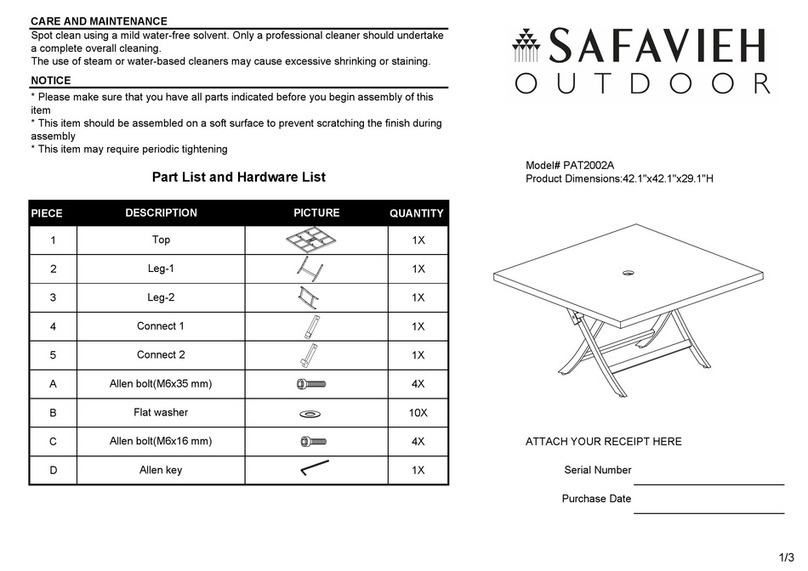 Safavieh Outdoor Samana Square PAT2002A quick start guide