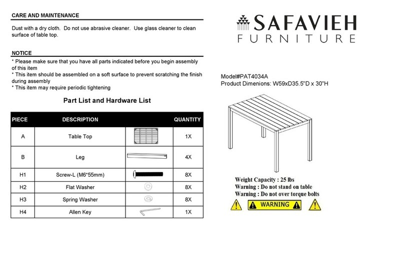 Safavieh Furniture Beldan PAT4034A quick start guide