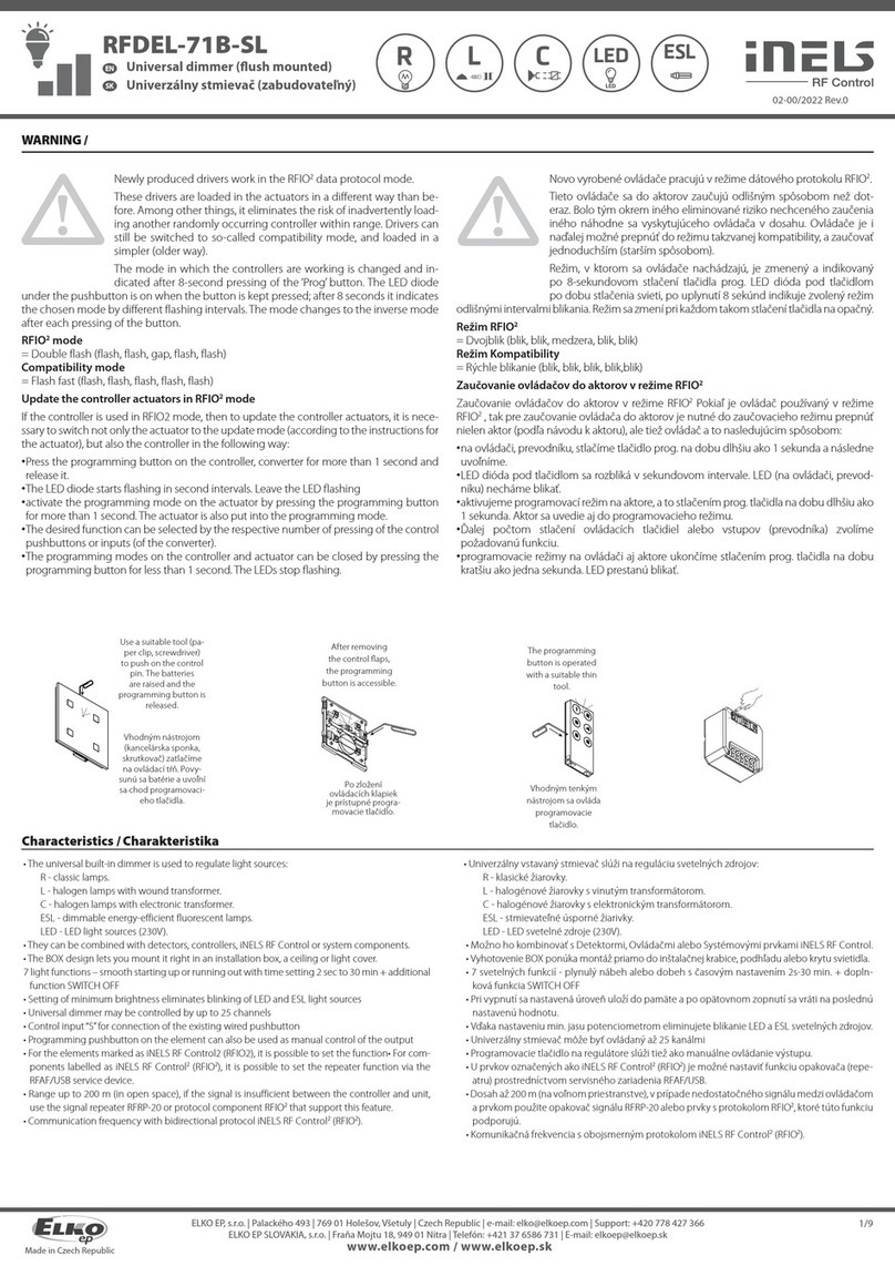 Elko iNELS RFDEL-71B-SL manual