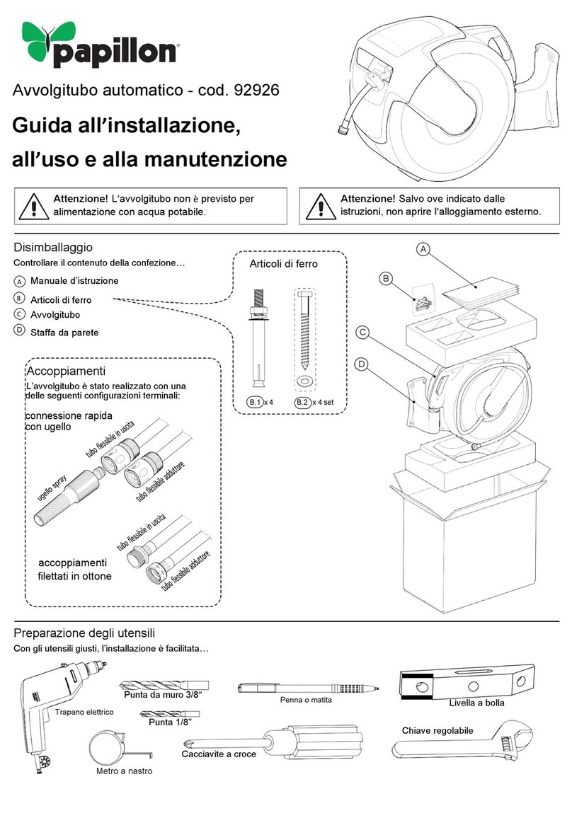 PAPILLON 92926 Installation, use and maintenance guide