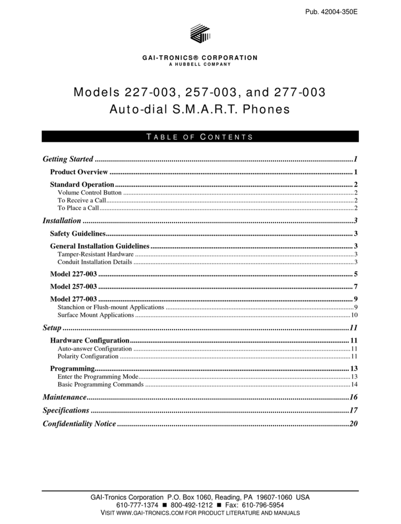Hubbell GAI-TRONICS 227-003 User manual