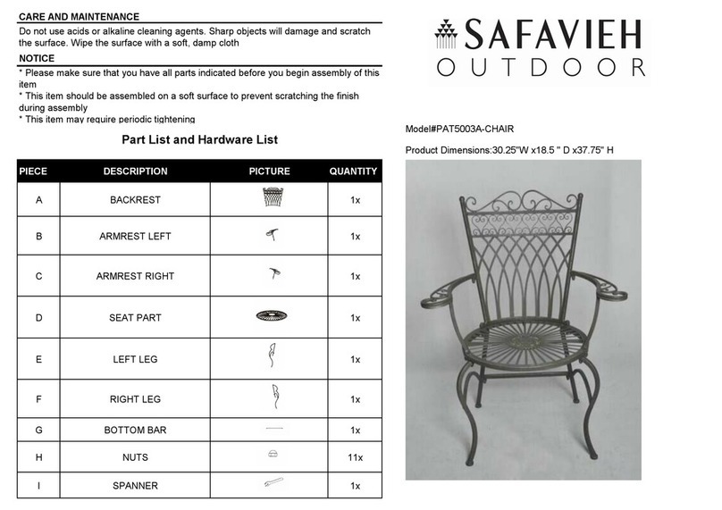 Safavieh Outdoor Thessaly PAT5003C quick start guide