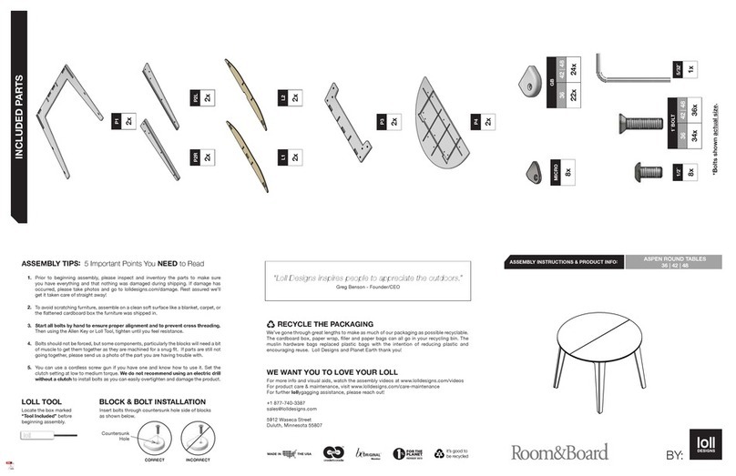 Room & Board ASPEN ROUND TABLE 36 User manual Room & Board ASPEN ROUND TABLE 36 User manual
