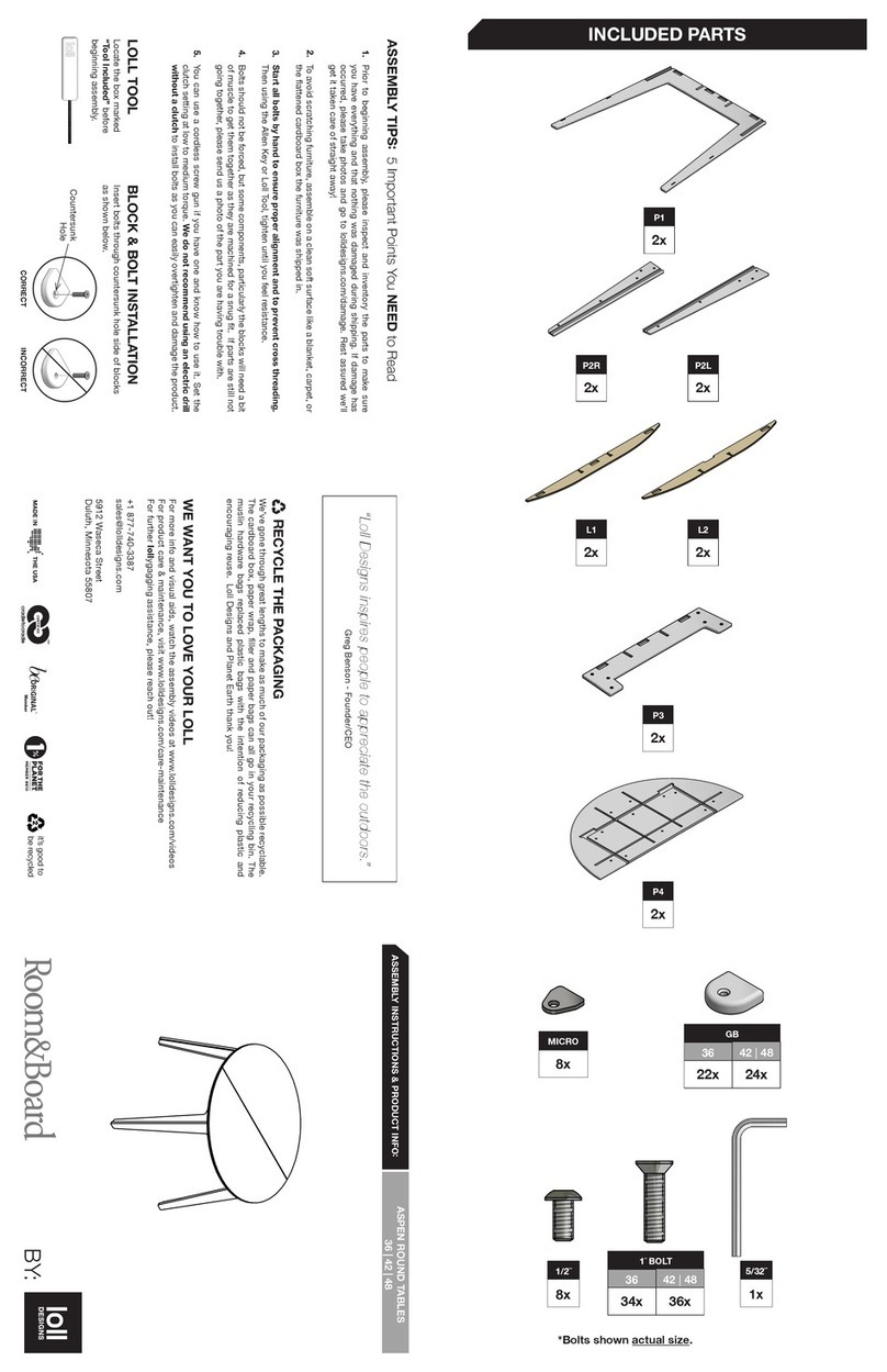 Room & Board ASPEN ROUND TABLE 36 User manual Room & Board ASPEN ROUND TABLE 36 User manual