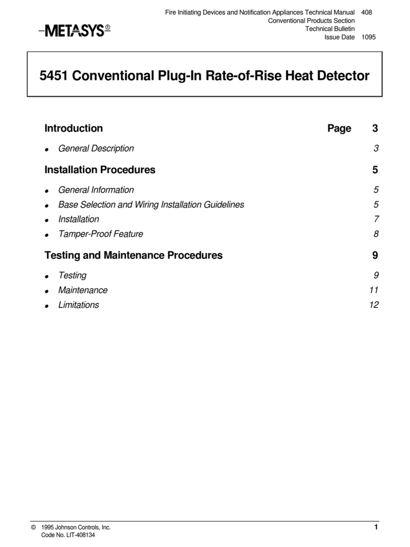 Metasys 5451 User manual