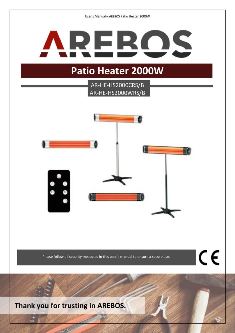 AREBOS AR-HE-HS2000CRS/B user manual