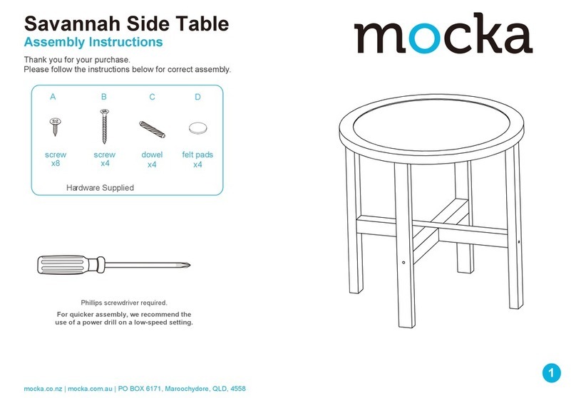 Mocka Savannah Side Table User manual Mocka Savannah Side Table User manual