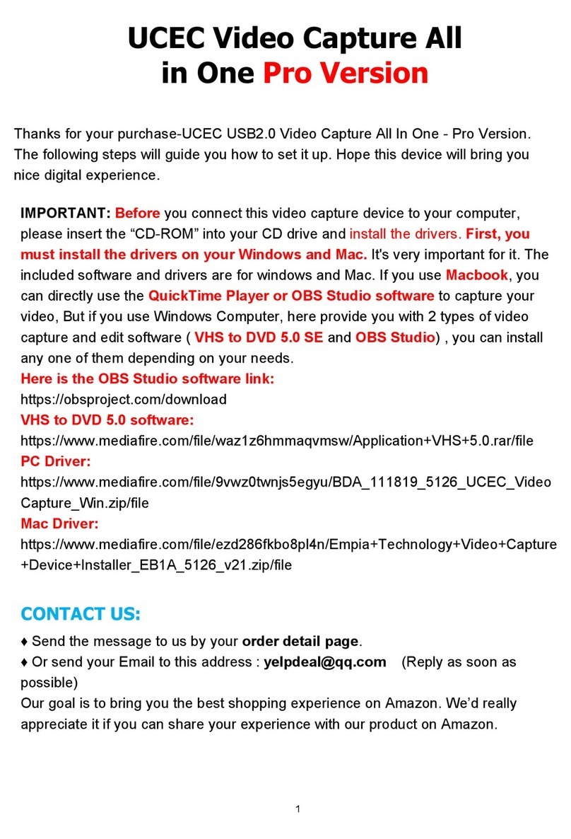 UCEC Video Capture All in One Pro Version manual