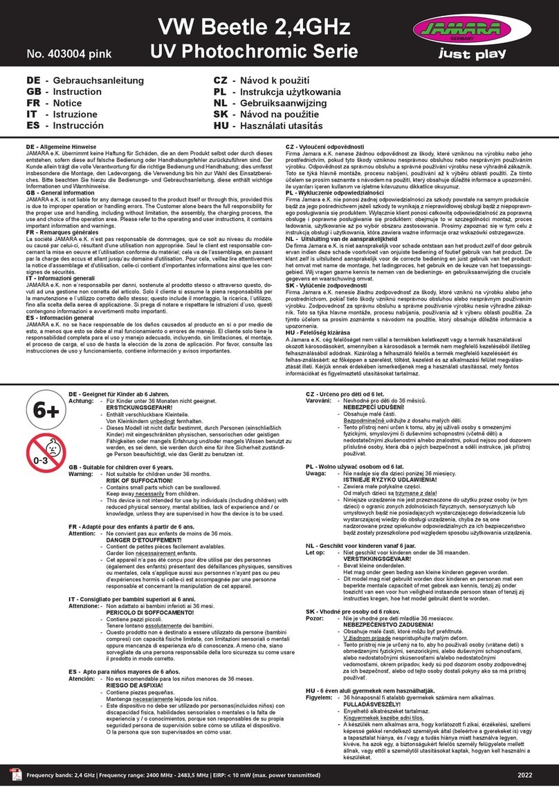 Jamara UV Photochromic Series User manual