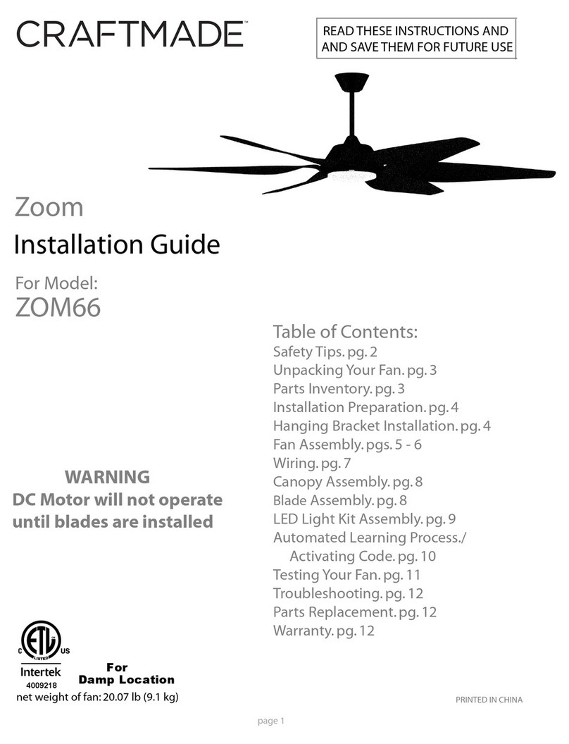 Craftmade Zoom ZOM66 installation guide