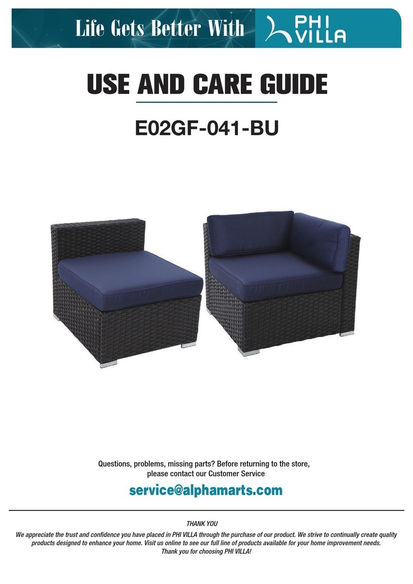 PHI VILLA E02GF-041-BU Use and care guide