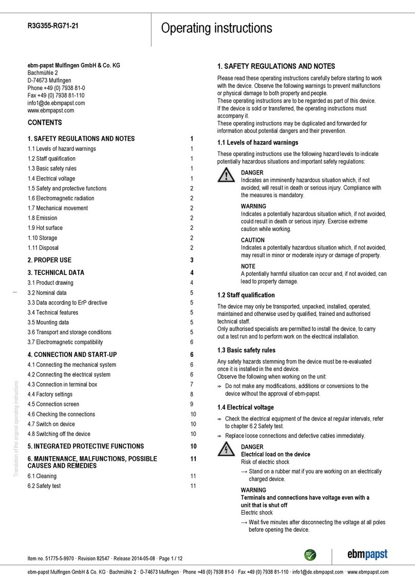 Ebmpapst R3G355-RG71-21 User manual