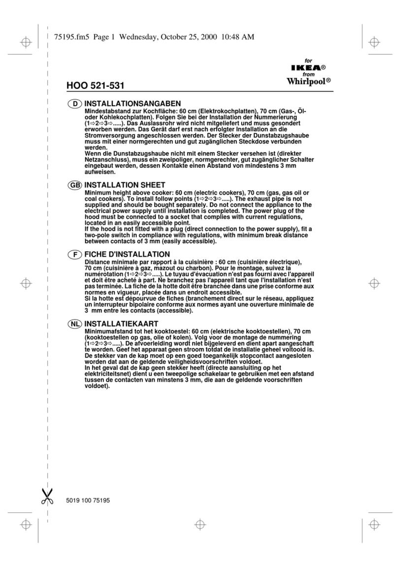 Whirlpool IKEA HOO 521-531 Assembly instructions