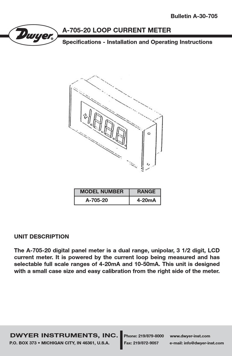 Dwyer Instruments A-705-20 User manual Dwyer Instruments A-705-20 User manual