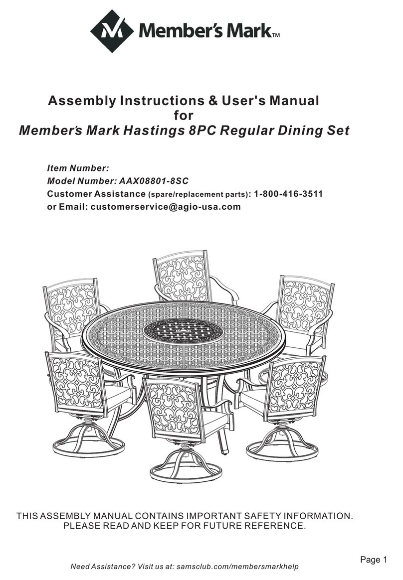 Members Mark AAX08801-8SC Assembly instructions & user manual