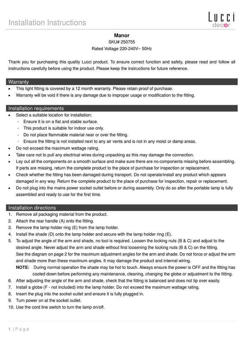 Lucci decor Manor LD-T3173B/PW User manual