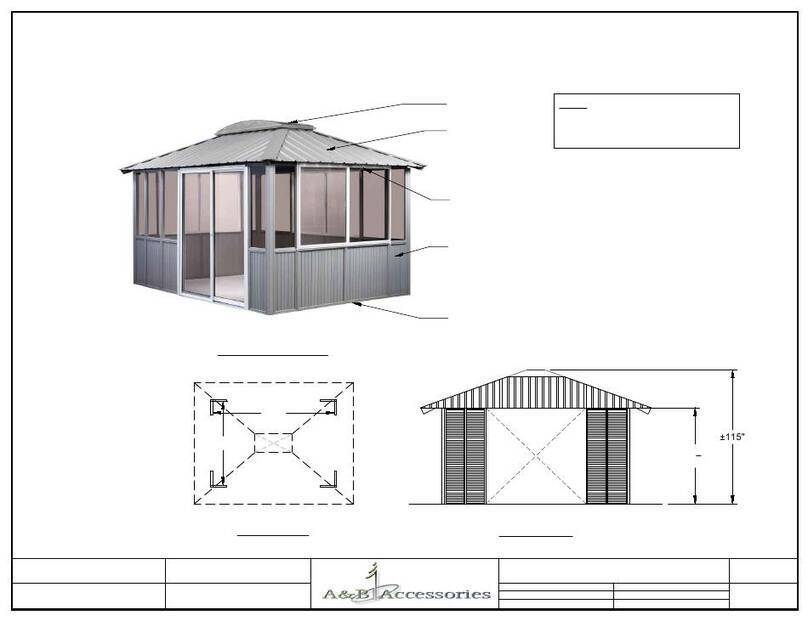 A&B Accessories BASIC 10' x 14' GAZEBO quick reference