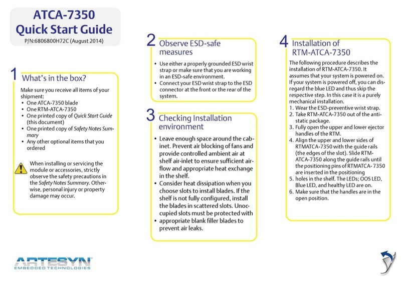 ARTESYN EMBEDDED TECHNOLOGIES ATCA-7350 User manual