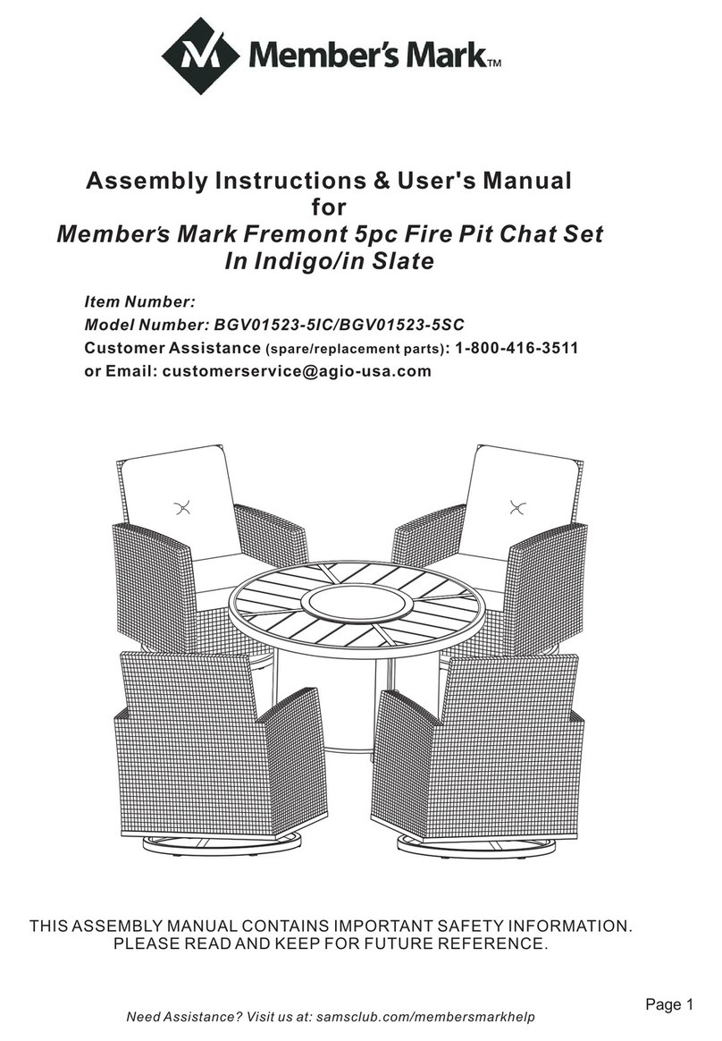 Members Mark BGV01523-5IC Assembly instructions & user manual Members Mark BGV01523-5IC Assembly instructions & user manual