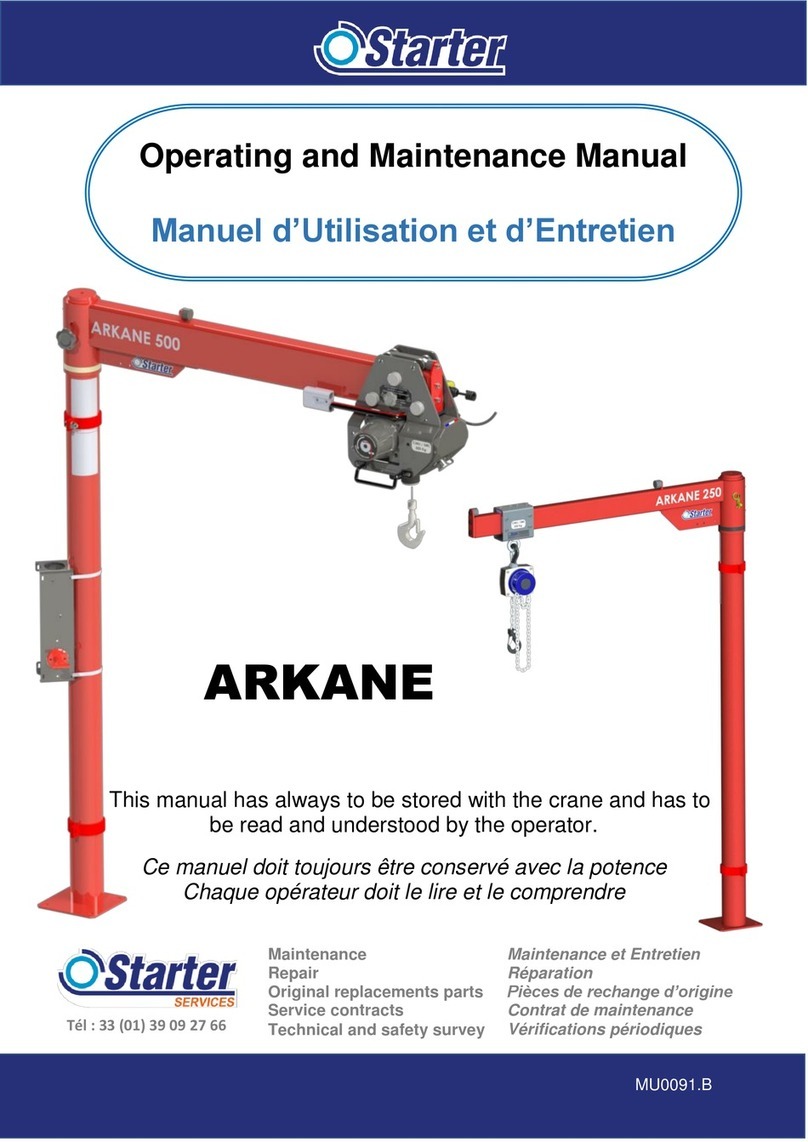 Starter ARKANE 500 Operating and maintenance manual