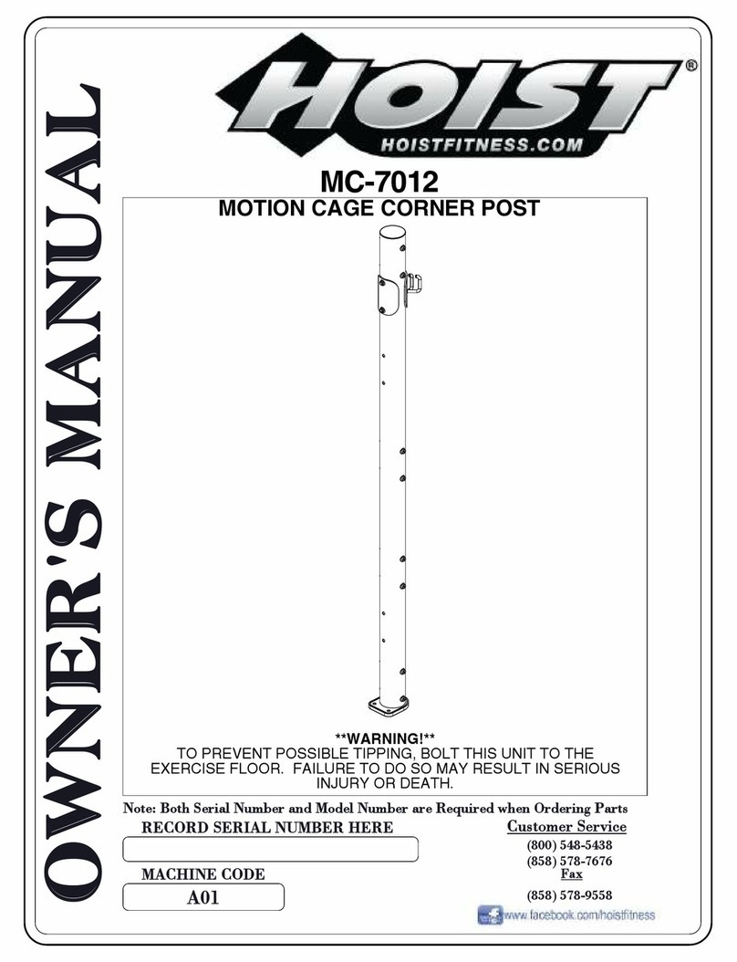 Hoist Fitness MC-7012 owner's manual Hoist Fitness MC-7012 owner's manual