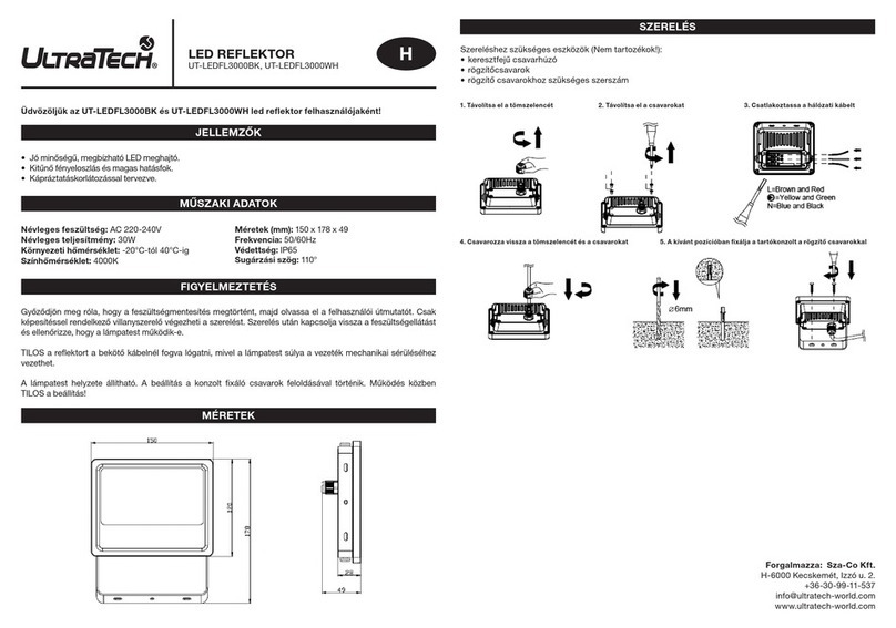 Ultratech UT-LEDFL3000BK User manual