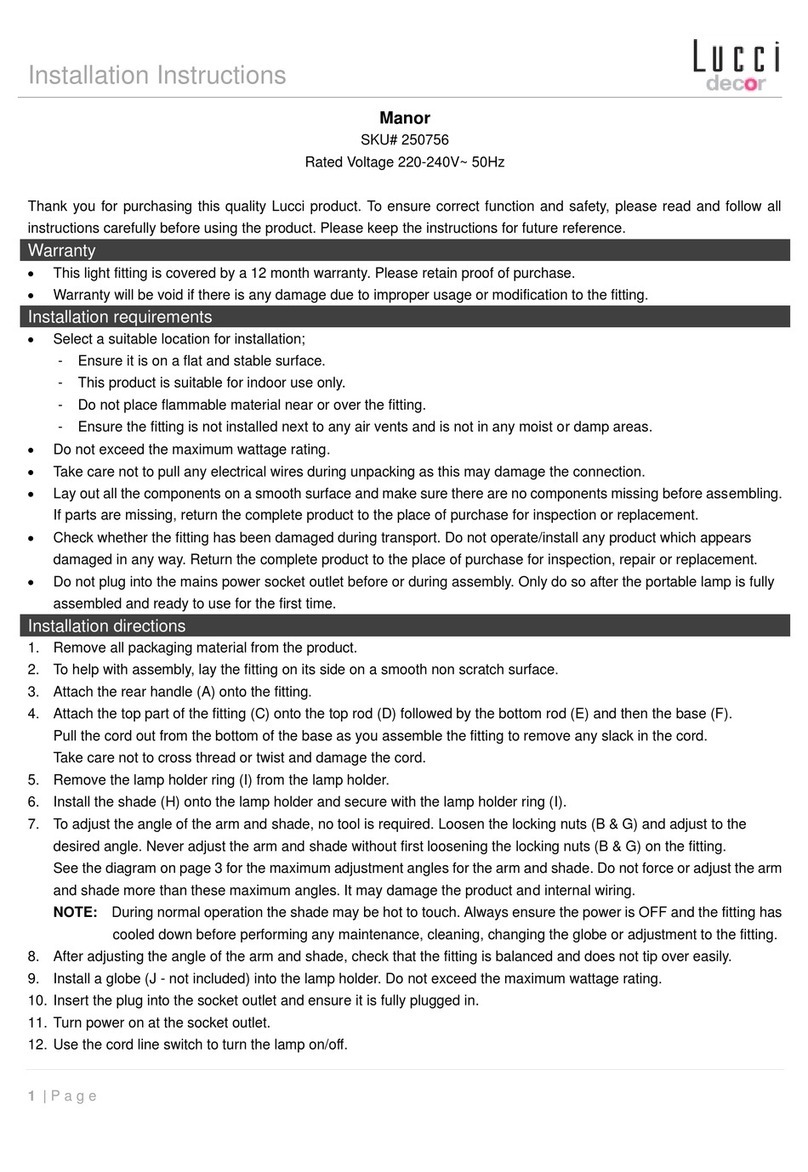 Lucci decor Manor LD-F3173B/PW installation instructions