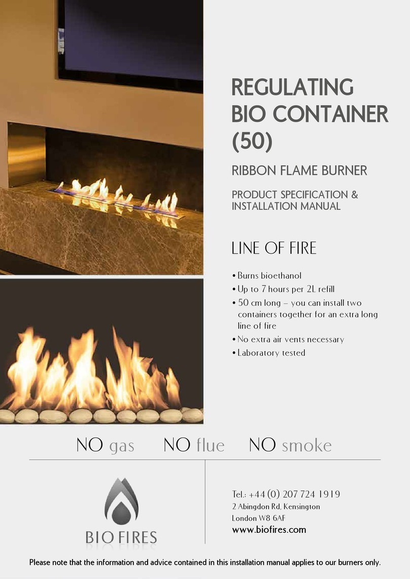 BIO FIRES REGULATING BIO CONTAINER 50 Installation & Specifications Manual