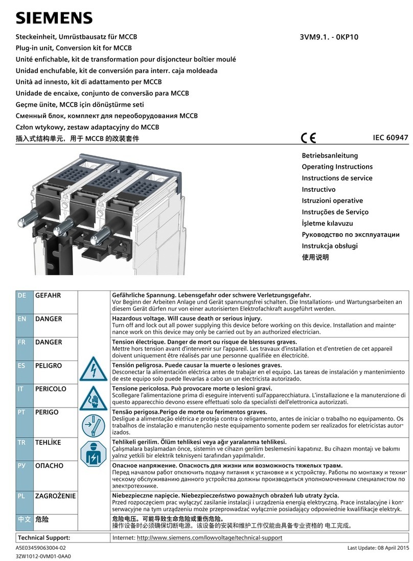 Siemens 3VM9 1 0KP10 Series User manual