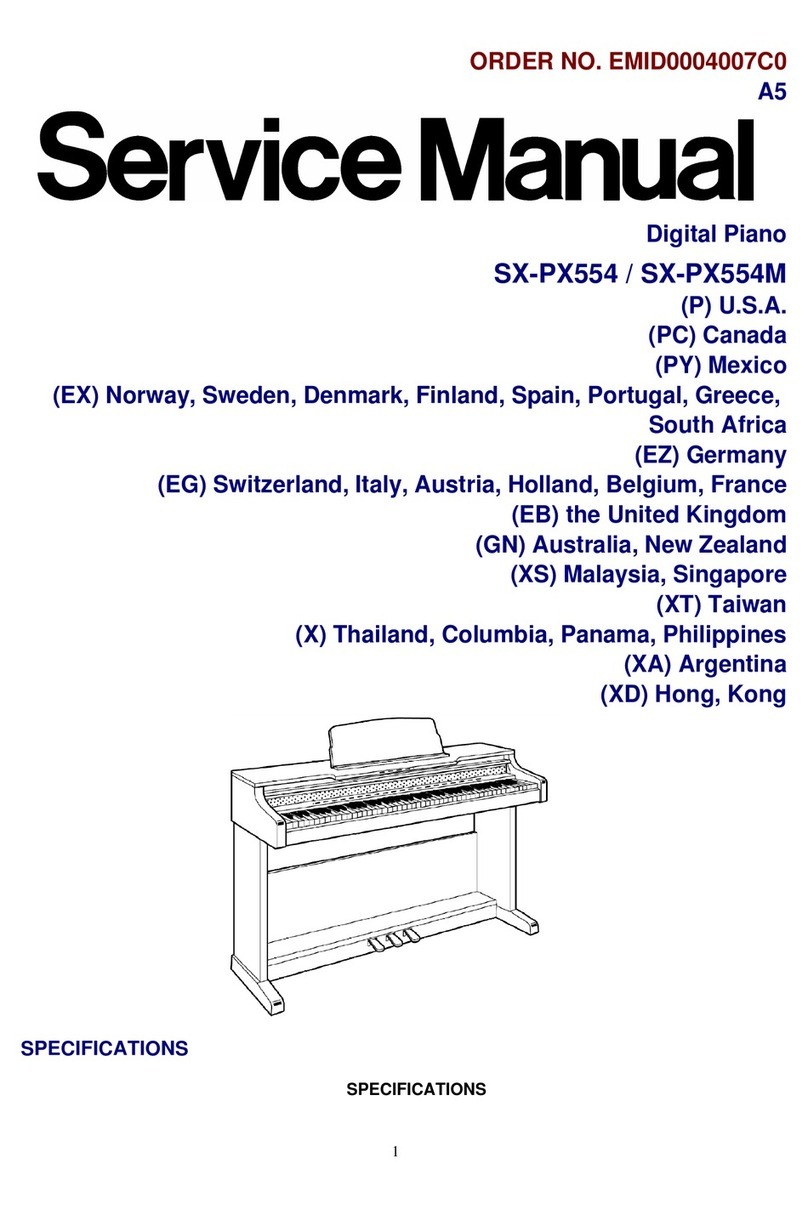 Panasonic SXPX554 - ELECTRONIC PIANO User manual Panasonic SXPX554 - ELECTRONIC PIANO User manual