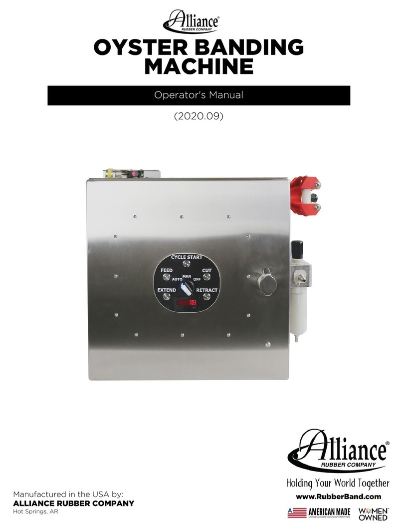 Alliance Rubber Oyster Banding Machine Operator's manual