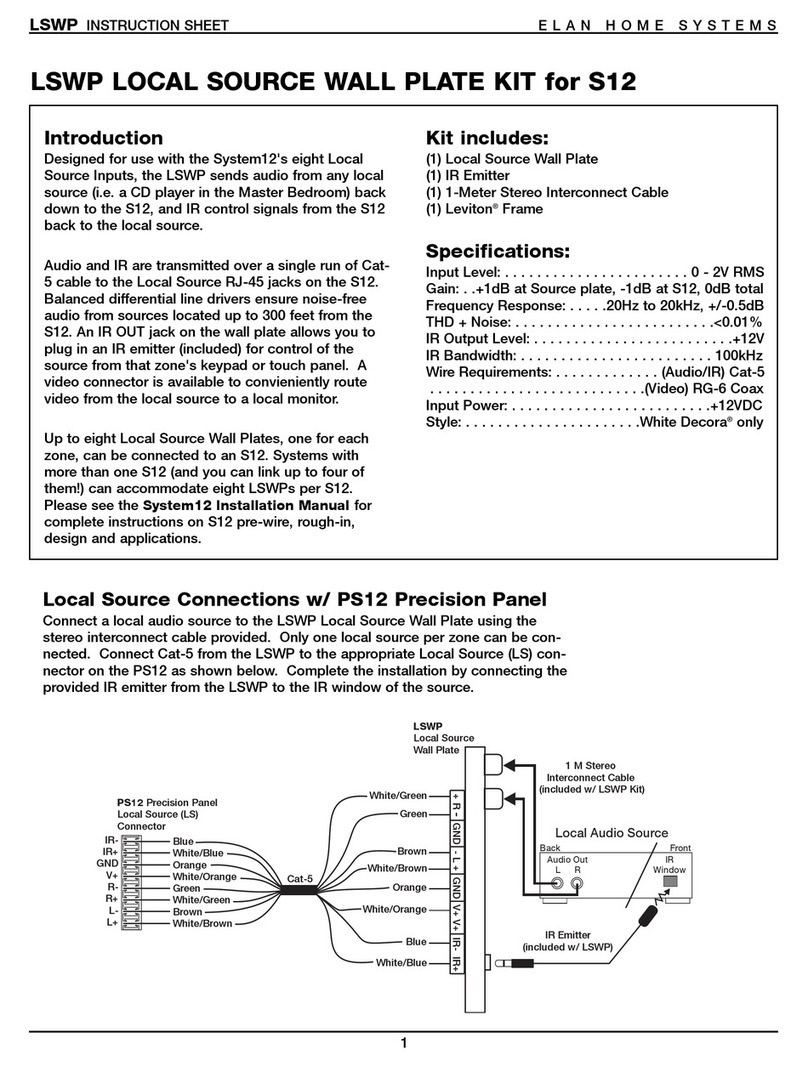 Elan LSWP User manual