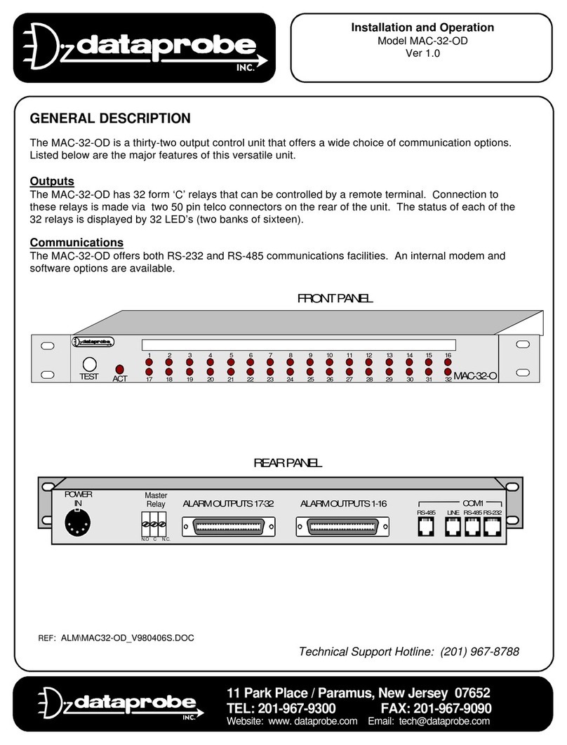 Dataprobe MAC-32-OD Additional Instructions for Installation and Operation