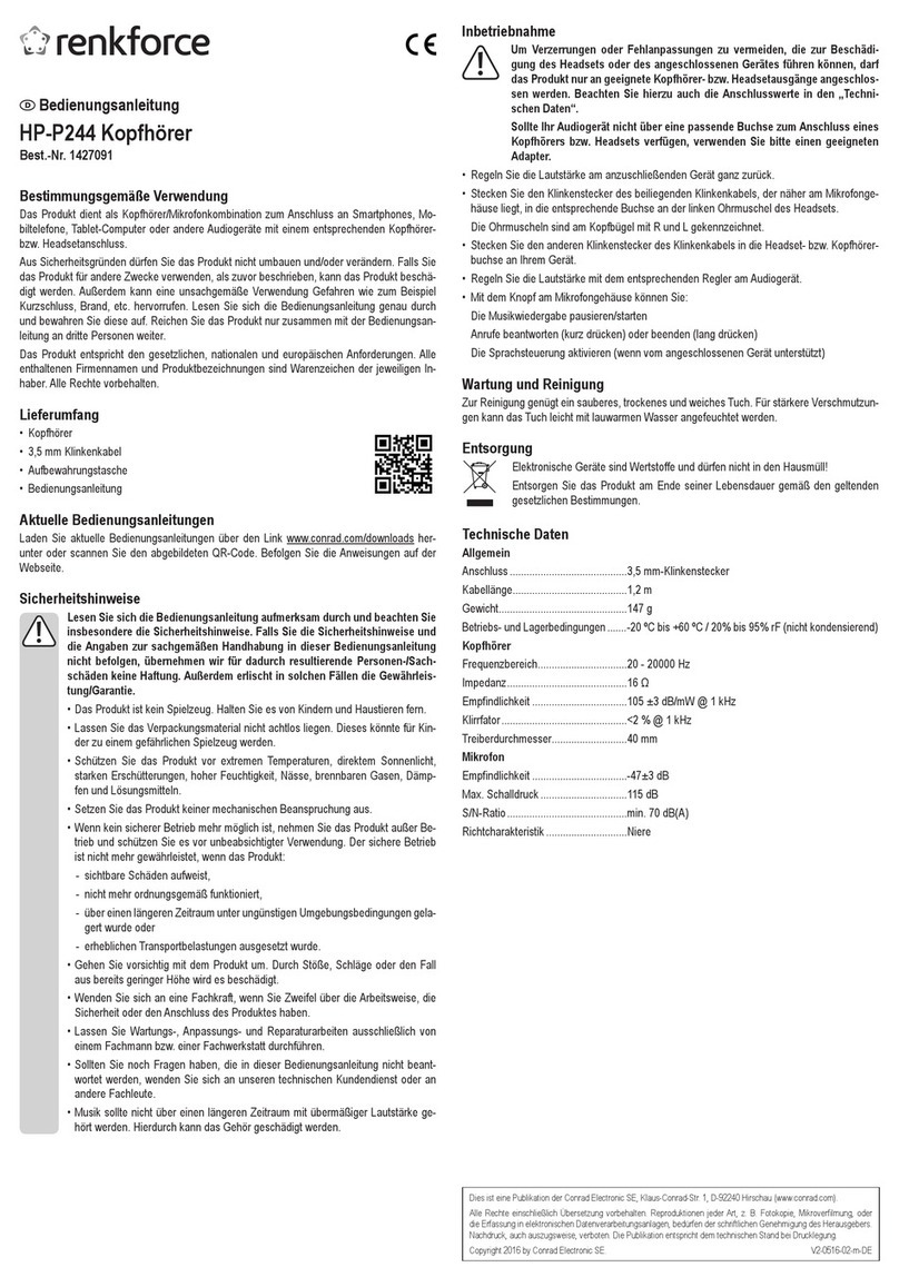 Renkforce HP-P244 operating instructions