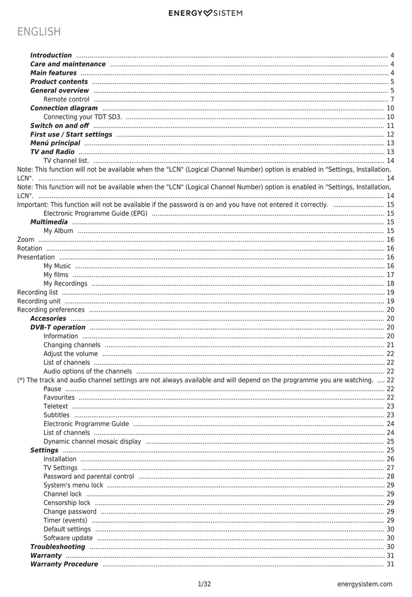 ENERGY SISTEM TDT SD3 user manual