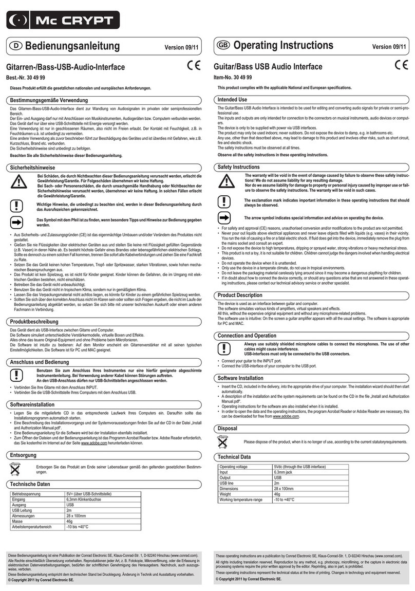 MC Crypt 304999 operating instructions