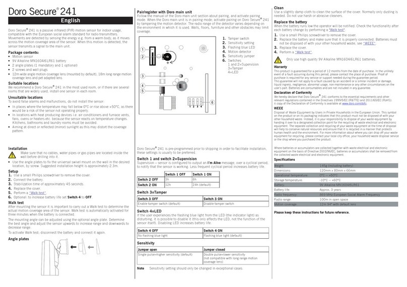 DORO SECURE 241 quick start guide