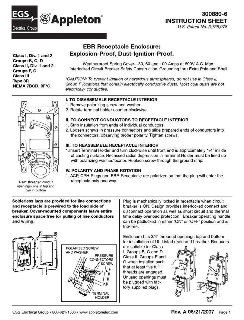 EGS Appleton EBR Series User manual