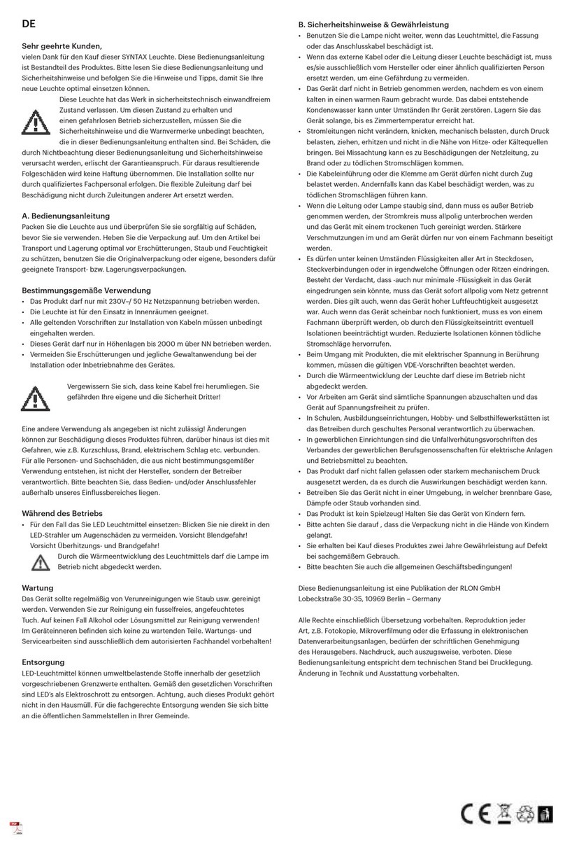 rlon SYNTAX operating instructions