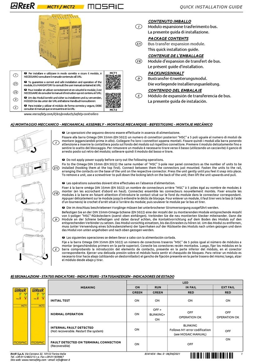 Reer Mosaic MCT1 Quick installation guide