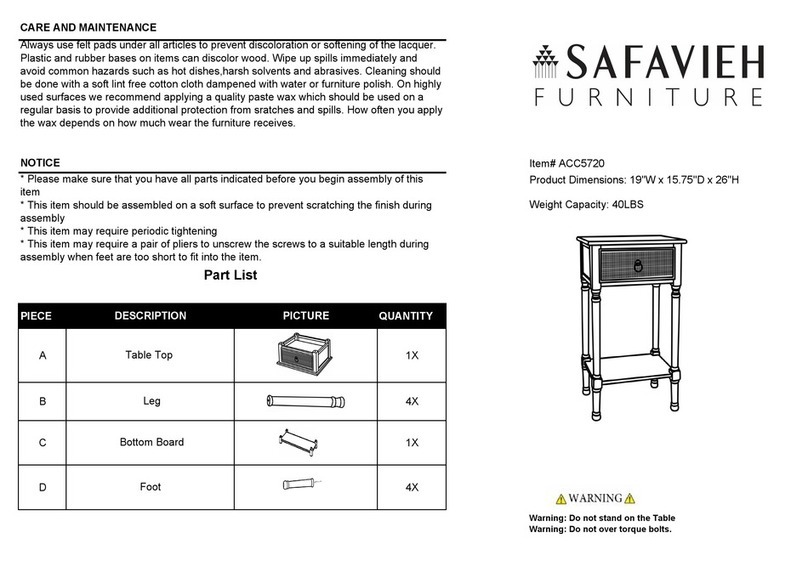 Safavieh Haines ACC5720 User manual Safavieh Haines ACC5720 User manual