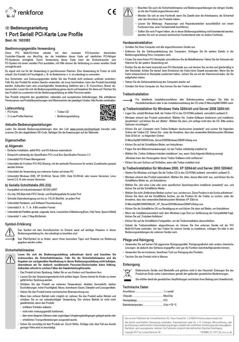 Renkforce 1603383 operating instructions
