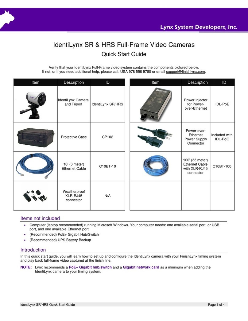 lynx System Developers IdentiLynx SR quick start guide