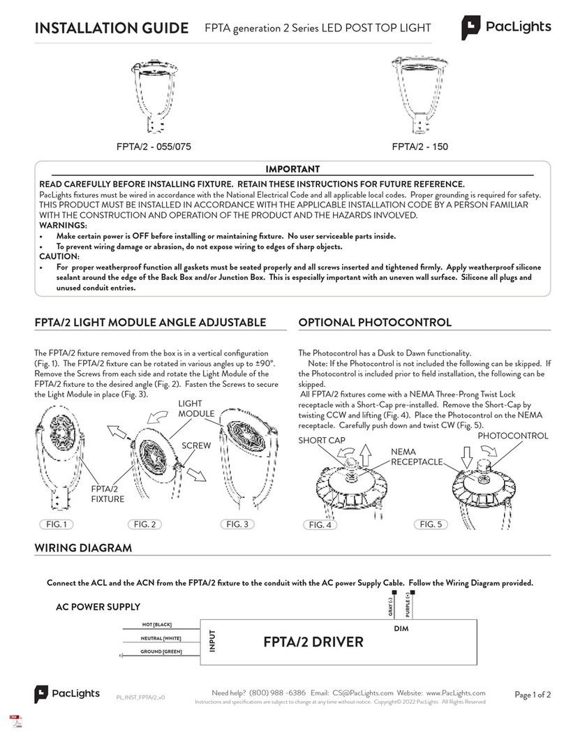 PacLights FPTA/2 - 055/075 installation guide