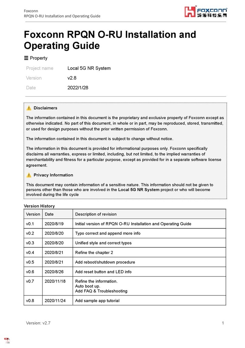 Foxconn RPQN O-RU Installation and operating guide