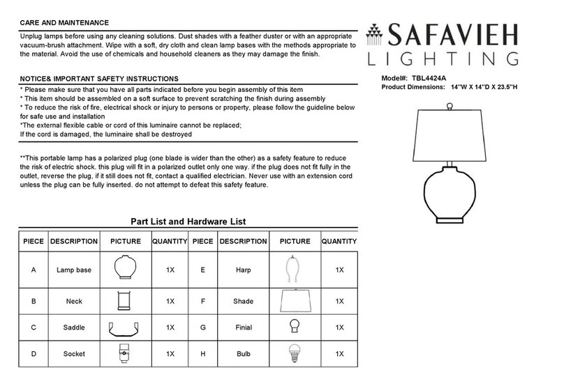 Safavieh Lighting TBL4424A Assembly