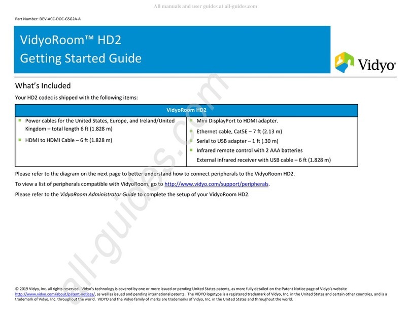 Vidyo HD2 Getting started guide